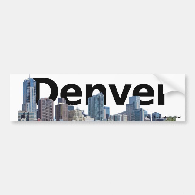 Denver Skyline Bumper Sticker (Front)