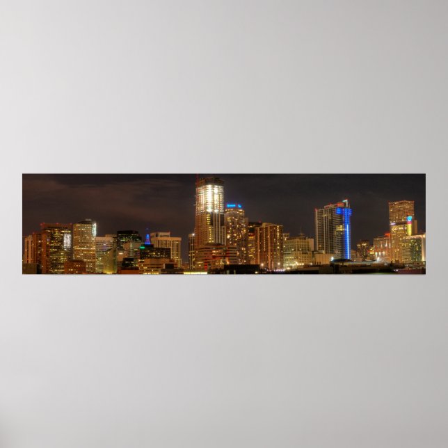 Denver Skyline by Night Poster (Front)