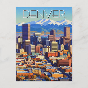 Denver Skyline Colorado Postcard