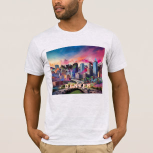 Denver Skyline Graffiti Art  T-Shirt