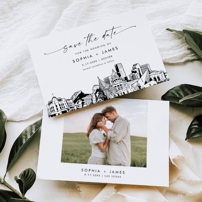 Denver Skyline Wedding Enregistrer la carte Date (Créateur téléchargé)