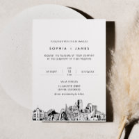 Denver Skyline Wedding Invitation with Photo
