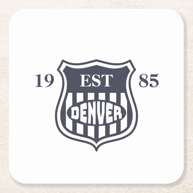 Denver Square Paper Coaster (Front)