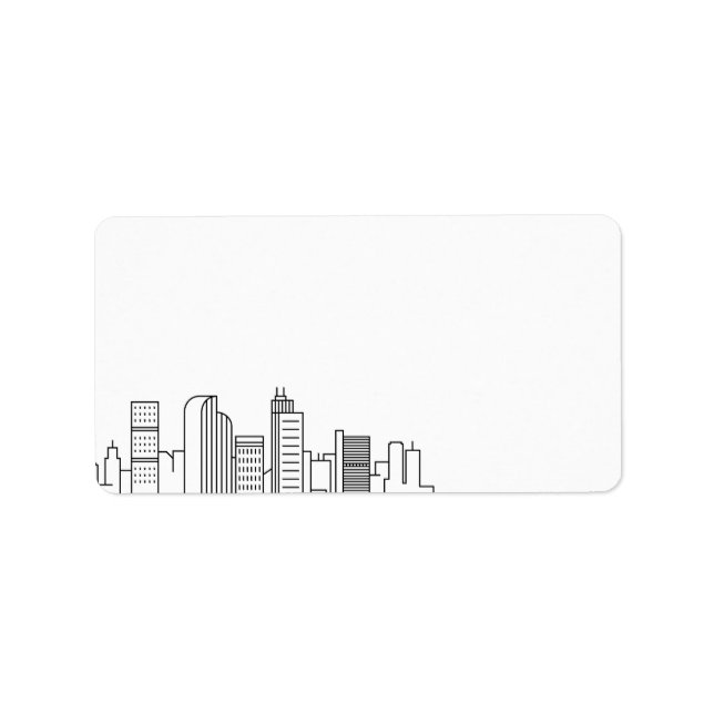 Denver Stylisé Skyline | Étiquette vide (Devant)