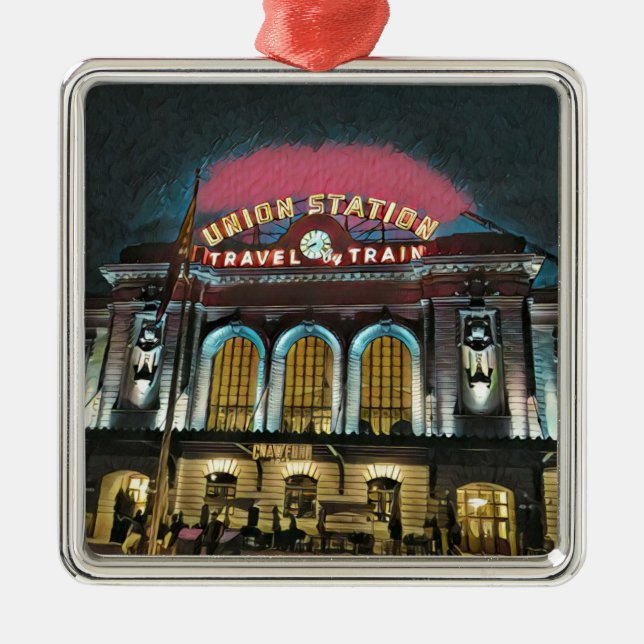 Denver Union Station Metal Ornament (Front)