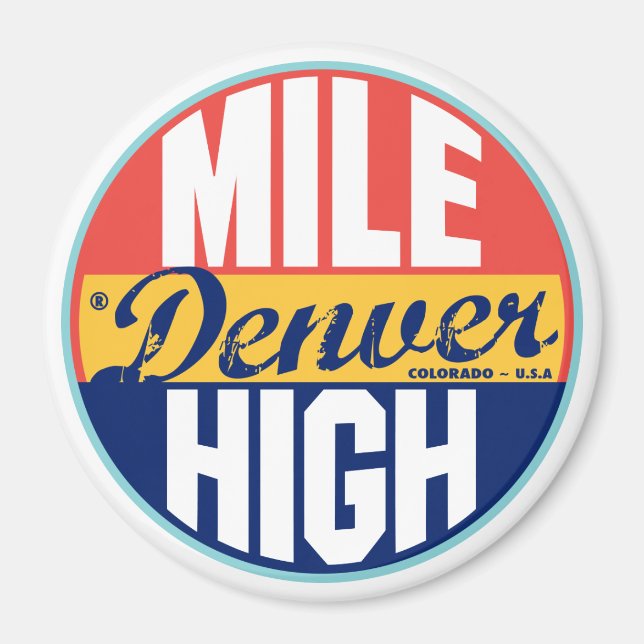 Denver Vintage Label Magnet (Front)
