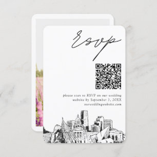 Denver Wedding Modern RSVP QR Code Enclosure Card