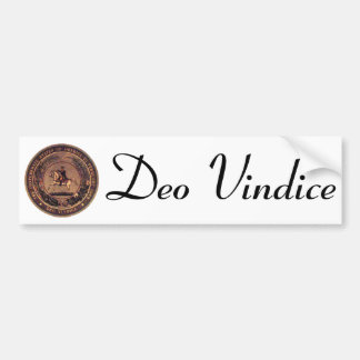 DEO VINDICE Confederate Seal Bumper Sticker