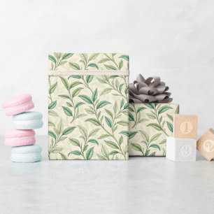 Deorative Tea Leaves Pattern Wrapping Paper Roll