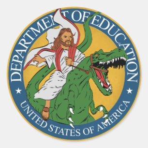 Département de l'éducation - Jésus sur un Sticker 