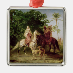Departing for the Hunt Metal Ornament