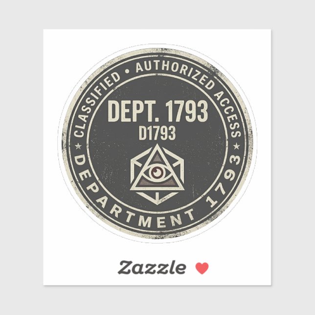 Department 1793 Vinyl Sticker (Sheet)