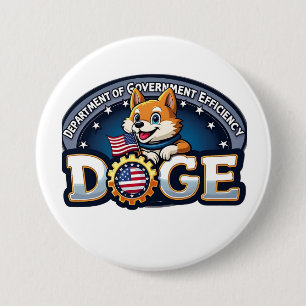 Department Of Government Efficiency Doge Dog 3 Inch Round Button