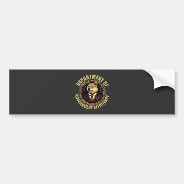 Department Of Government Efficiency Doge Dog Bumper Sticker (Front)