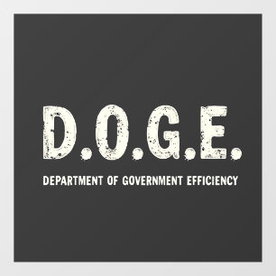 Department Of Government Efficiency Doge Dog   Window Cling