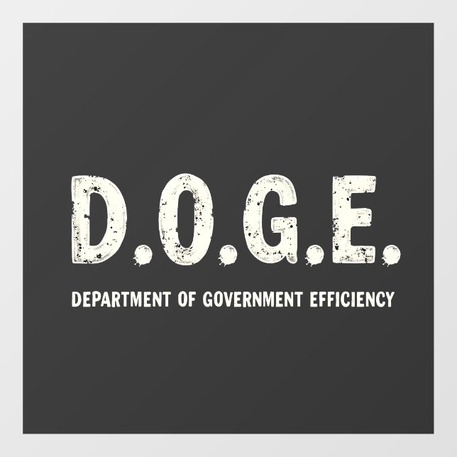 Department Of Government Efficiency Doge Dog   Window Cling (Sheet)