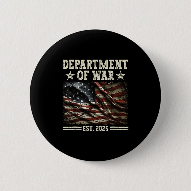 Department Of War Usa Camouflage Flag Department O 2 Inch Round Button (Front)