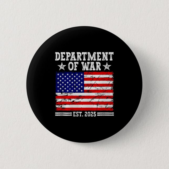 Department Of War Usa Camouflage Flag Department O 2 Inch Round Button (Front)