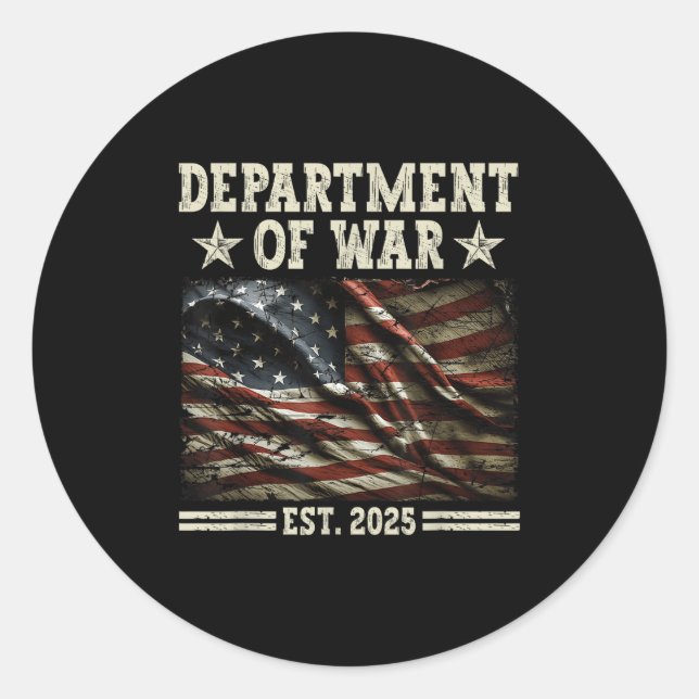Department Of War Usa Camouflage Flag Department O Classic Round Sticker (Front)