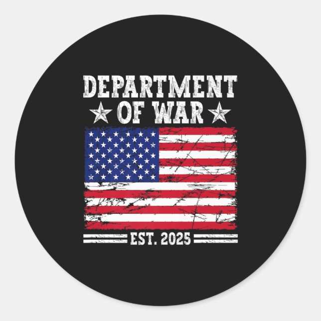 Department Of War Usa Camouflage Flag Department O Classic Round Sticker (Front)
