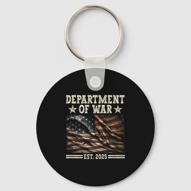 Department Of War Usa Camouflage Flag Department O Keychain (Front)