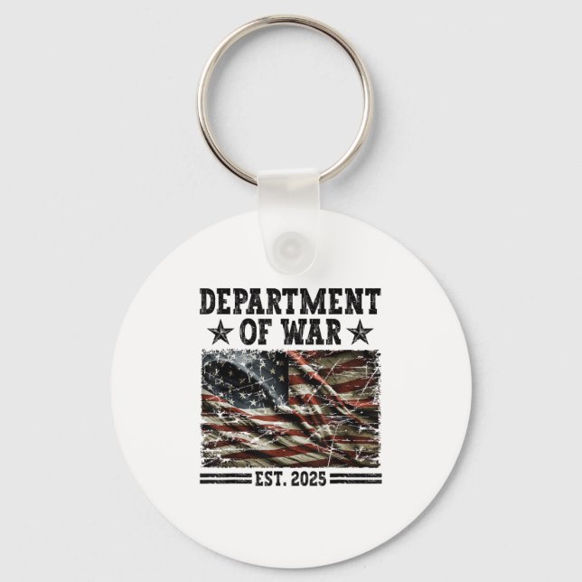 Department Of War Usa Camouflage Flag Department O Keychain (Front)