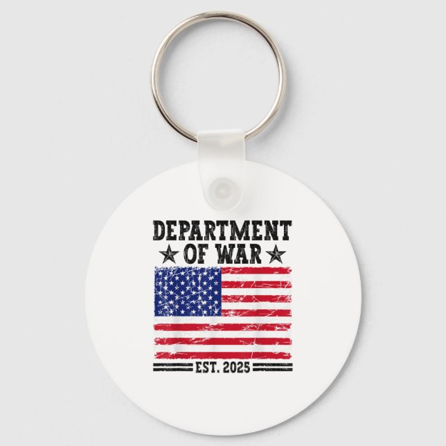 Department Of War Usa Camouflage Flag Department O Keychain (Front)
