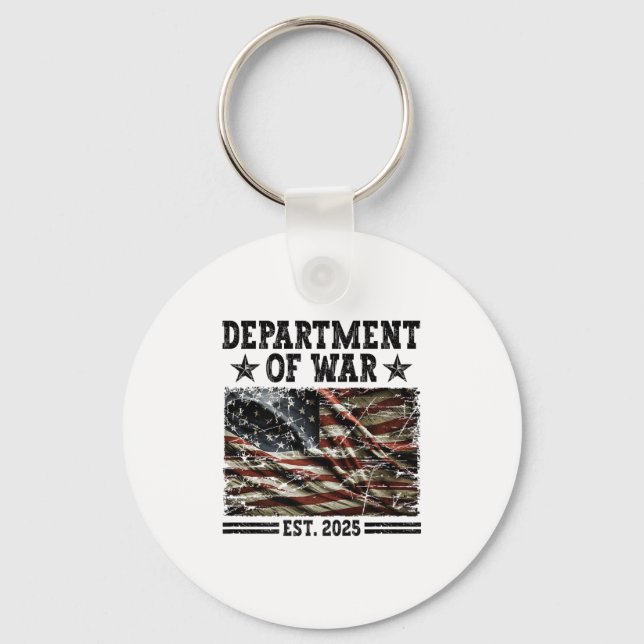 Department Of War Usa Camouflage Flag Department O Keychain (Front)
