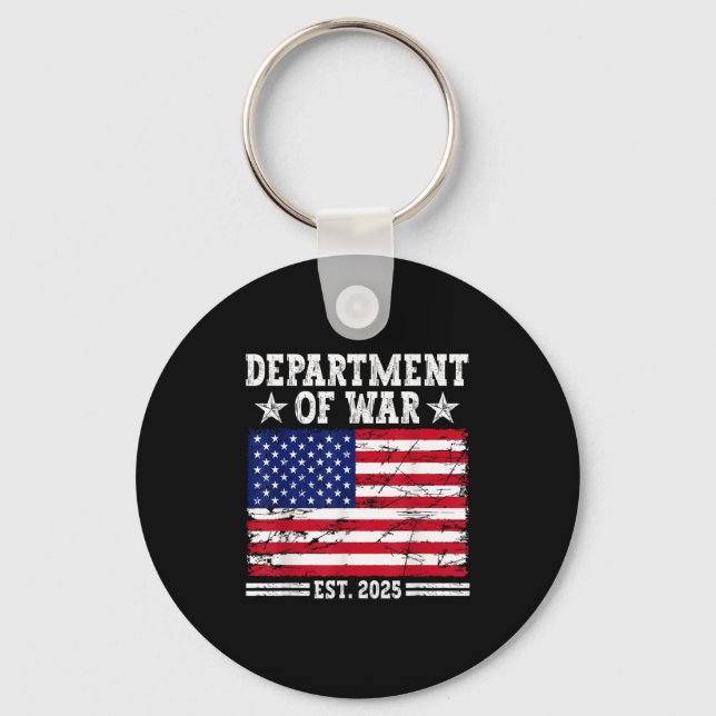 Department Of War Usa Camouflage Flag Department O Keychain (Front)