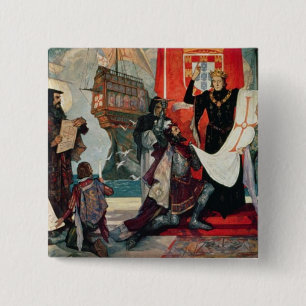 Departure for the Cape, King Manuel I of 2 Inch Square Button