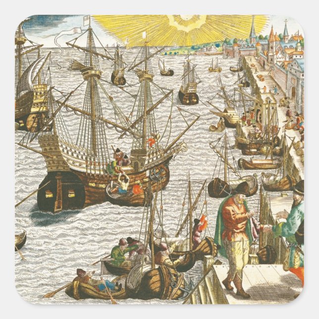 Departure from Lisbon for Brazil Square Sticker (Front)