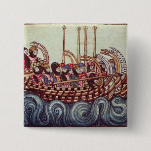 Departure of a Boat for the Crusades, 2 Inch Square Button