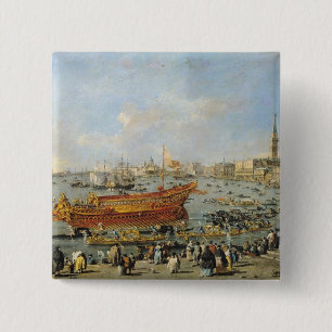 Departure of the 'Bucentaur' for the Lido 2 Inch Square Button