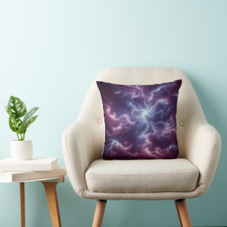 Depict a Nebulous and Ethereal Pattern Digital Art Throw Pillow