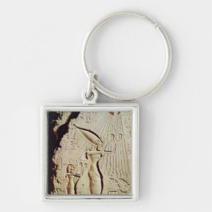 Depicting Amenophis IV, Nefertiti and Daughter Keychain
