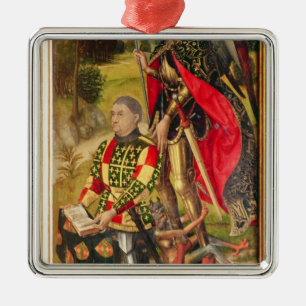 Depicting donor of altarpiece, Michel de Metal Ornament