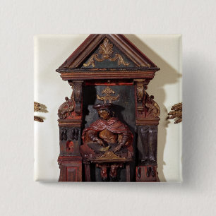 Depicting St. Crispin at his Workbench 2 Inch Square Button