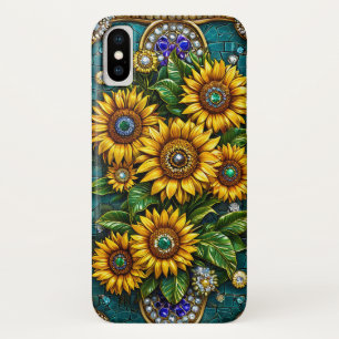 Depicting Sunflowers With Gemstone Embellishments Case-Mate iPhone Case