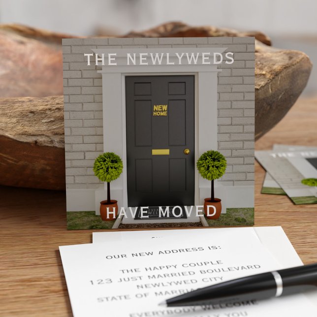 Déplacement du Carré Changement de carte d'adresse (Cost effective way to send out your moving announcements. Pack of 100 square business cards. Perfect)