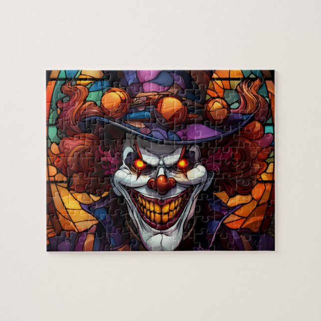 Déplaisant Clown démon Halloween Jigsaw puzzle (Horizontal)