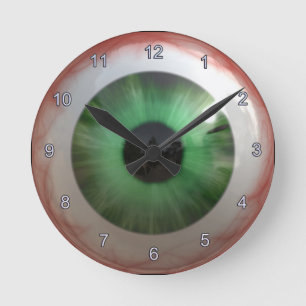 Déplaisant Green Eyball Halloween Horloge amusante