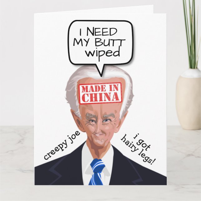 DÉPLAISANT JOE BIDEN FUNNY mais essuyé CARTES D'AN (Devant)