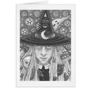DÉPLAISANT WITCH, YEUX MAL, CARTE DE REPRÉSENTATIO