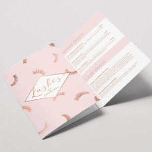 Dépliant Rose Gold/Pink du Salon de Cils Lots of L