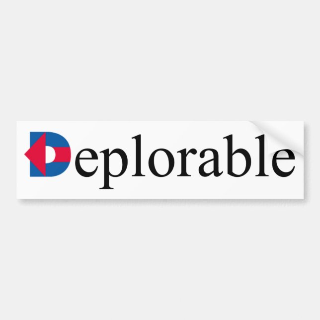 Deplorable Bumper Sticker (Front)