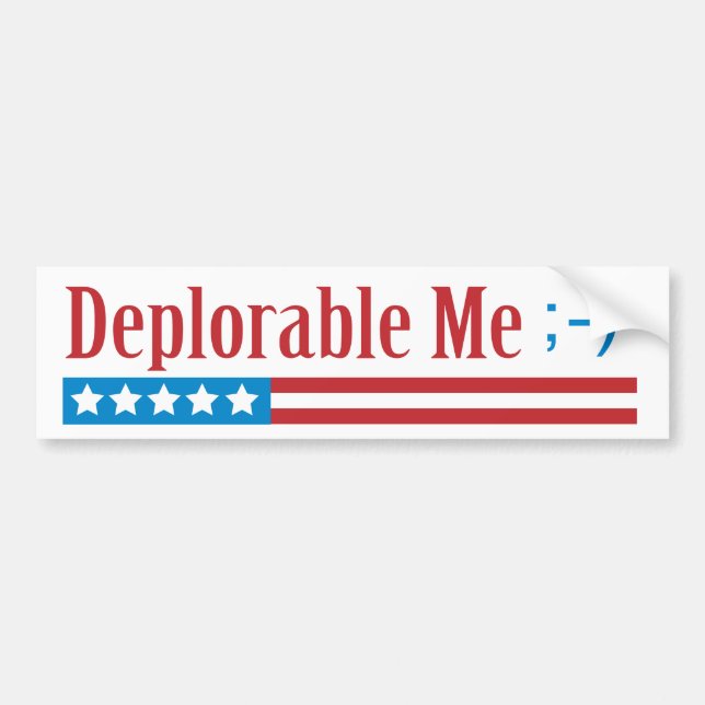 Deplorable Me Bumper Sticker with Texting (Front)