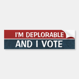 Deplorable Voter Funny Political Conservative Bumper Sticker