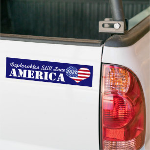 Deplorables Still Love America-U.S. Heart Flag Bumper Sticker