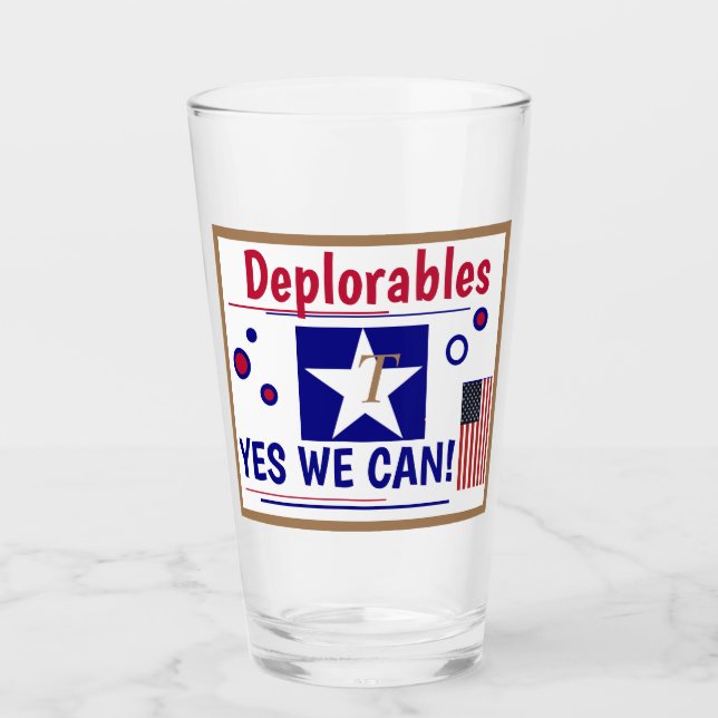 Deplorables Yes we Can! Glass (Front)