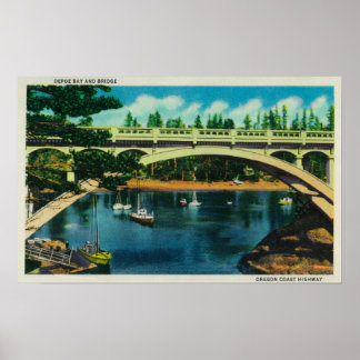 Depoe Bay and Bridge, OregonDepoe Bay, OR Poster